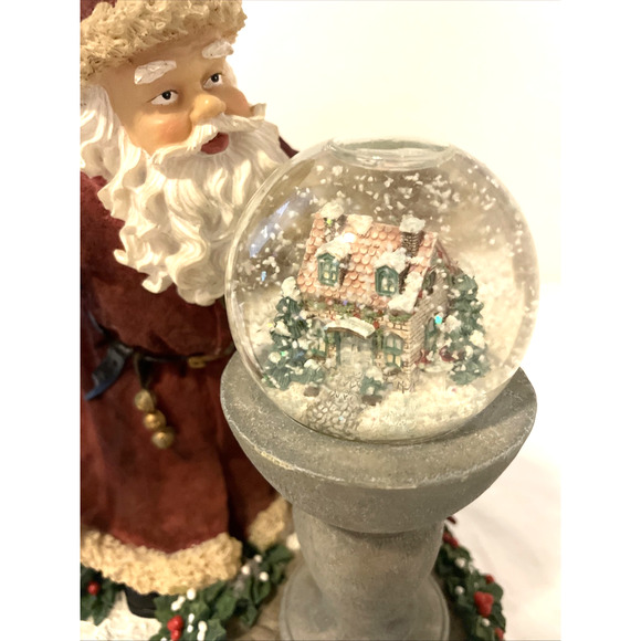 Pfaltzgraff Santa Claus Is Coming to Town Snow Globe Musical Figurine 10" Tall - Picture 2 of 9